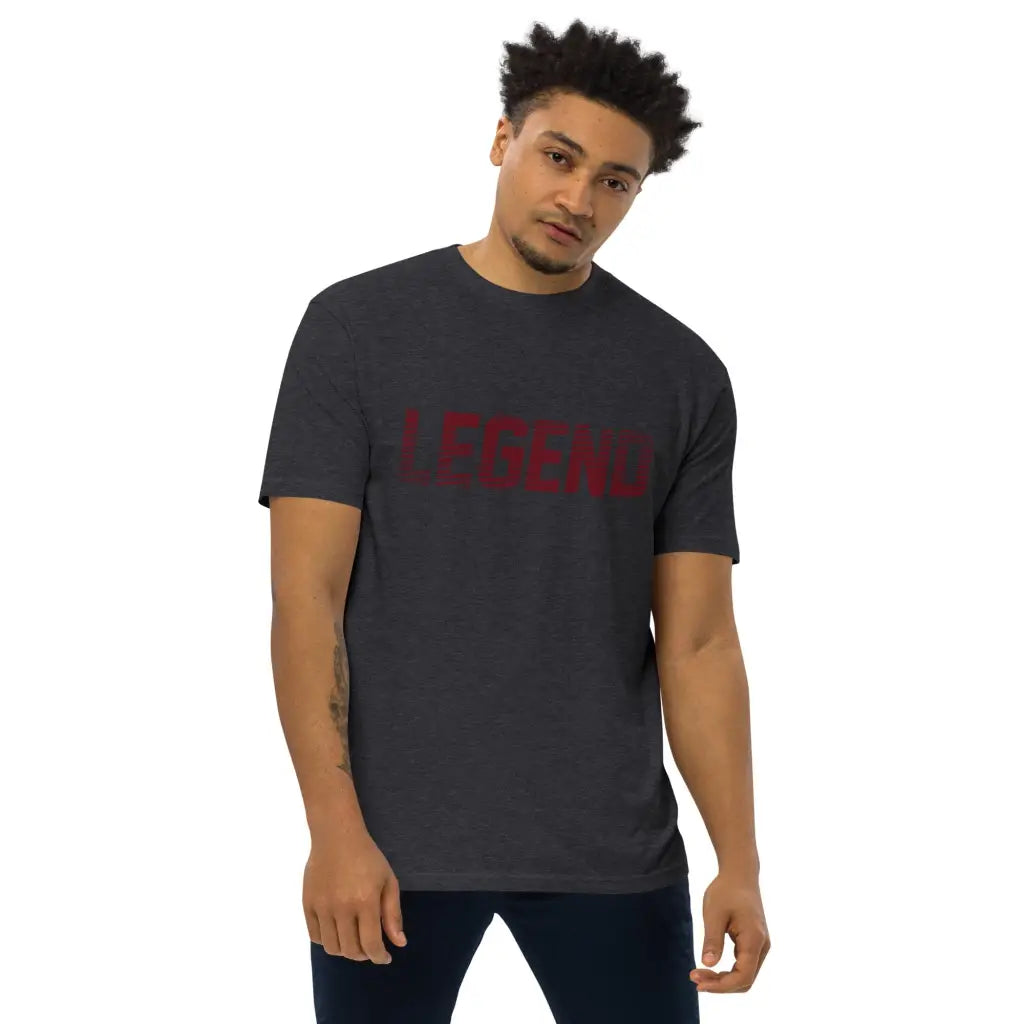 Men’s premium heavyweight tee - Charcoal Heather / S -