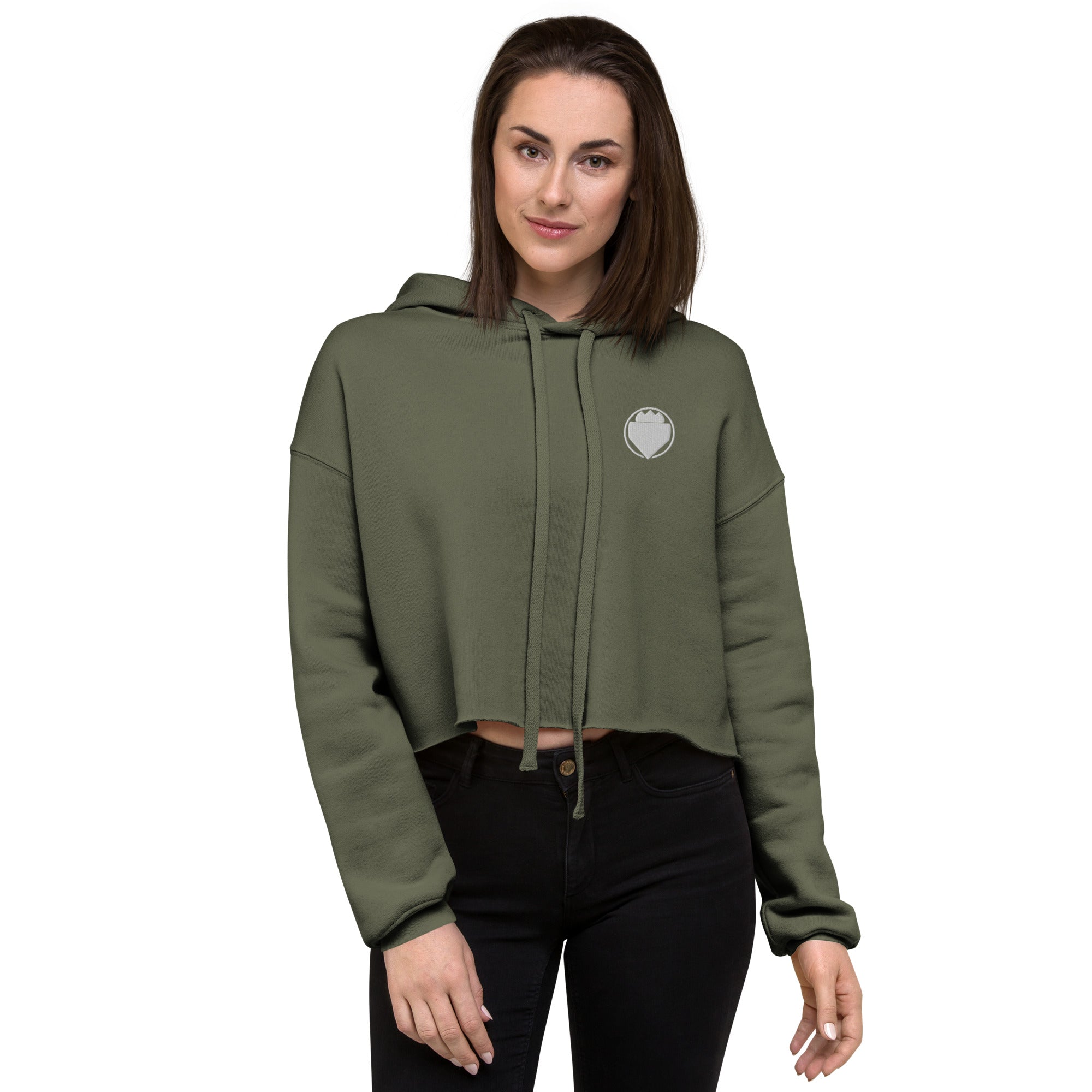 Crop Hoodie - Military Green / S - Crop hoodie