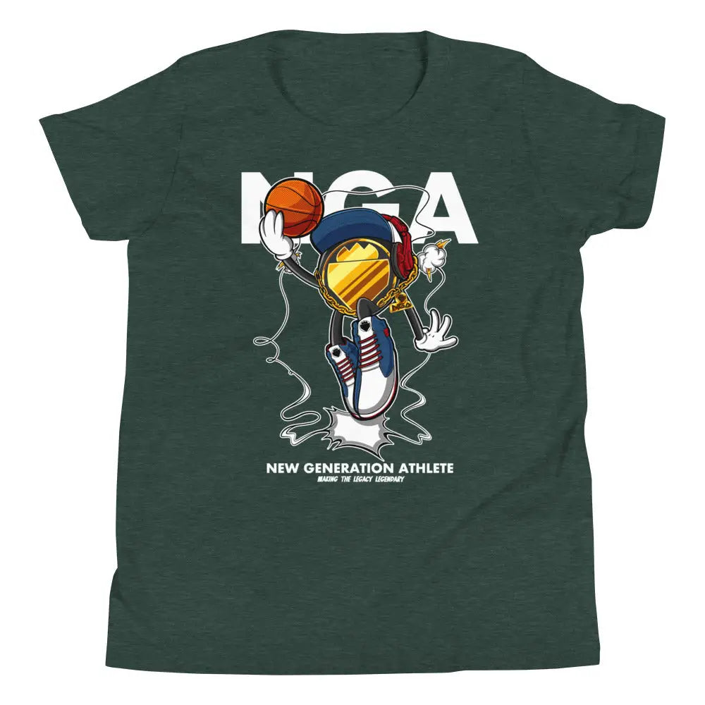 Nga Emblem Kids Urban Graphic Tee - Heather Forest / S -