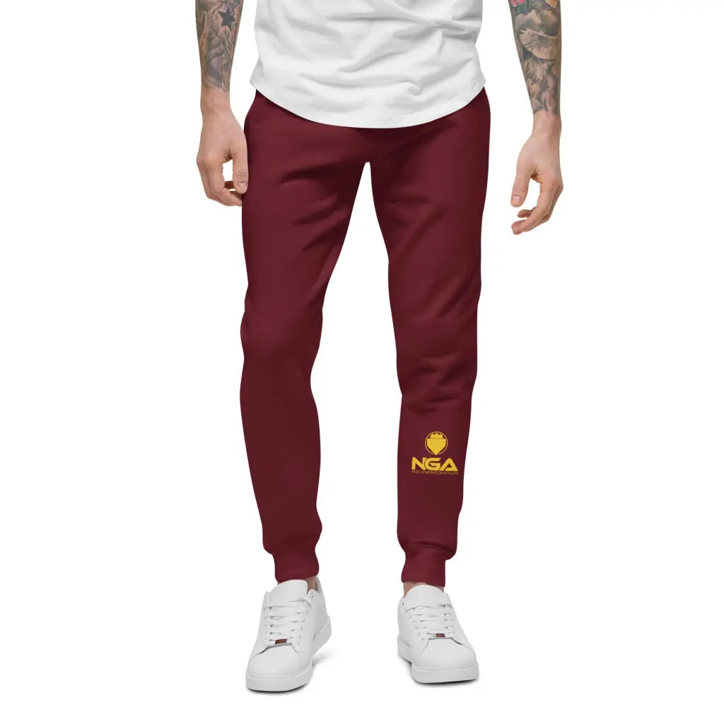 Men’s fleece sweatpants - Maroon / XS - Sweatpants