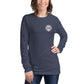 Women’s Long Sleeve Tee - Heather Navy / XS - Long Sleeve